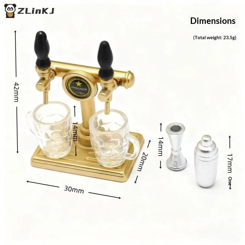 ▶5Pcs Dollhouse Miniature Scene Ornament Decoration Simulation Beer Mug Model Food And Play Mini Beer Cup Toy Zpaxo
