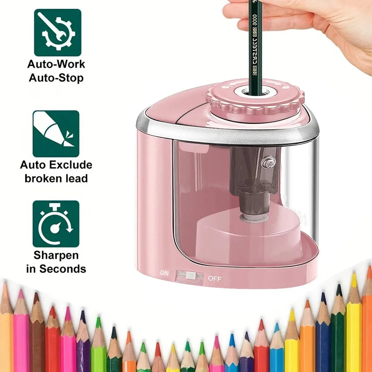 Automatic Electric Pencil Sharpener 6- Home Office School Student