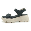 Open Toe Adjustable Hook Loop Straps Thick Sole Wedge Heel Zpaxo M3266-1 Black 35 China Mainland