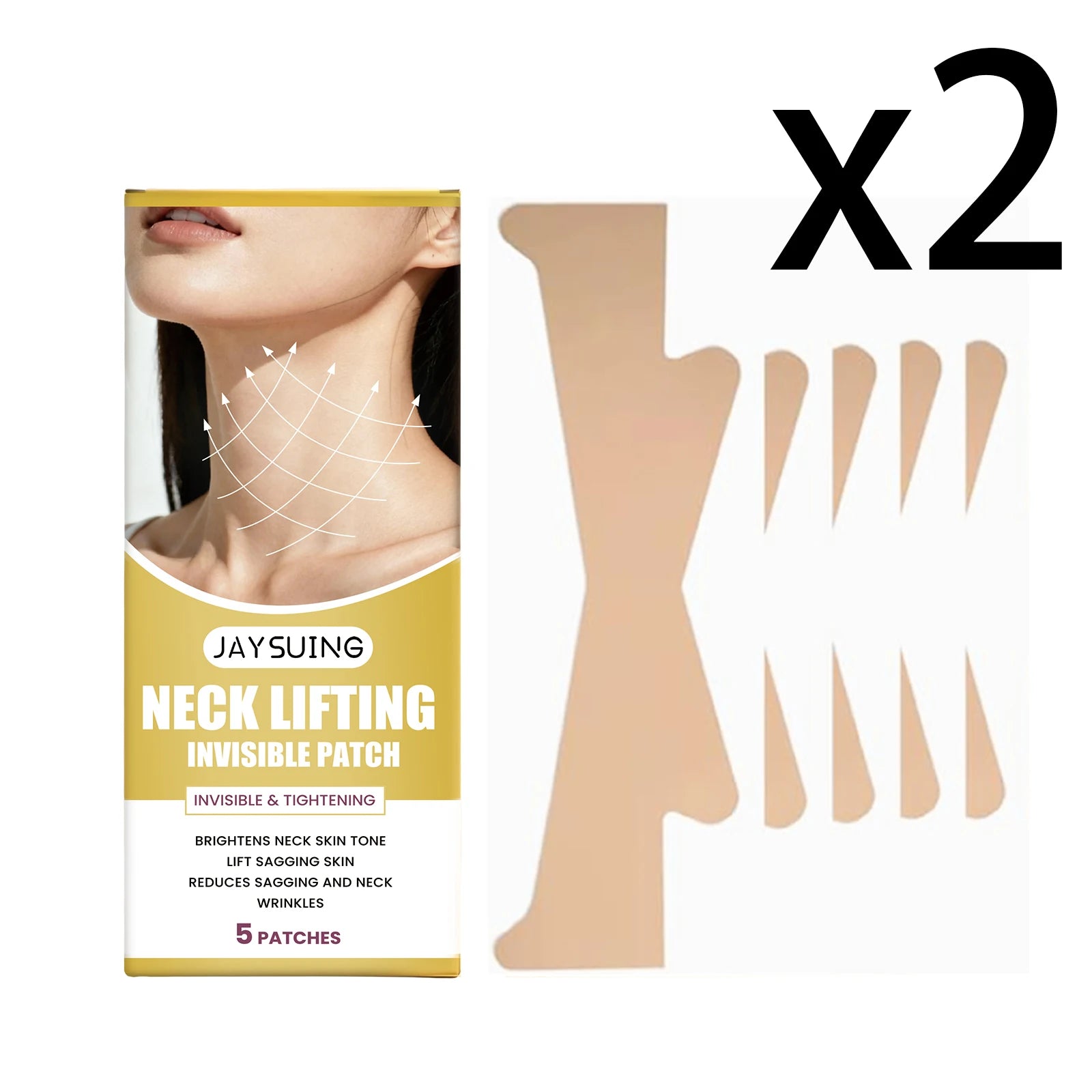 Jaysuing Neck Lifting Patch – Firm Skin & Reduce Wrinkles (5 PCS) Neck Firming Patch Zpaxo 2X5PCS