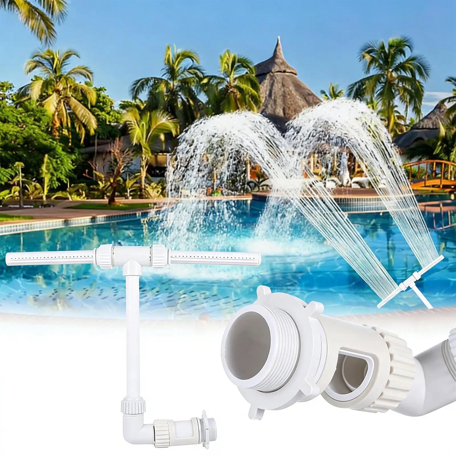 Pool Fountain Double Spray Waterfall Cooler Jet Durable Brass