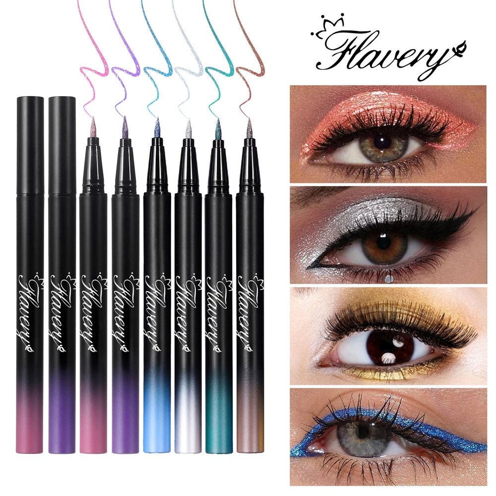 Pearlescent Smoked Black Purple Eyeliner Pen Glitter Metallic Shimmer Zpaxo