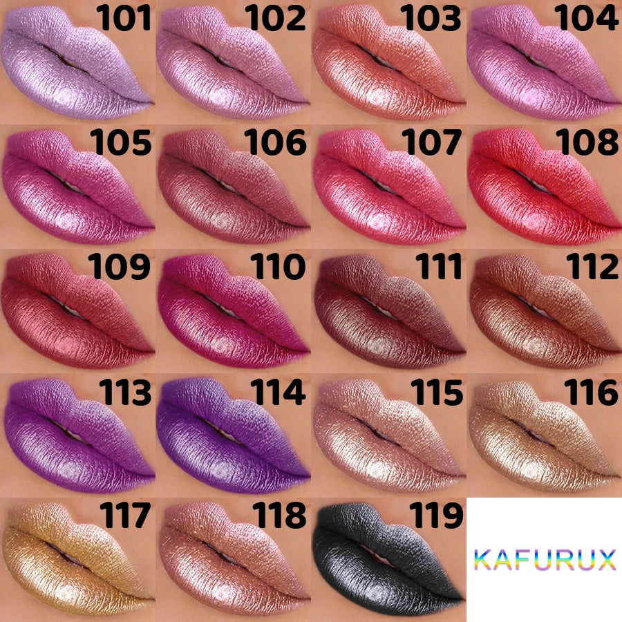 19 Colors Glitter Lipstick Hydrating Red Pink Sparkling Shine Lip