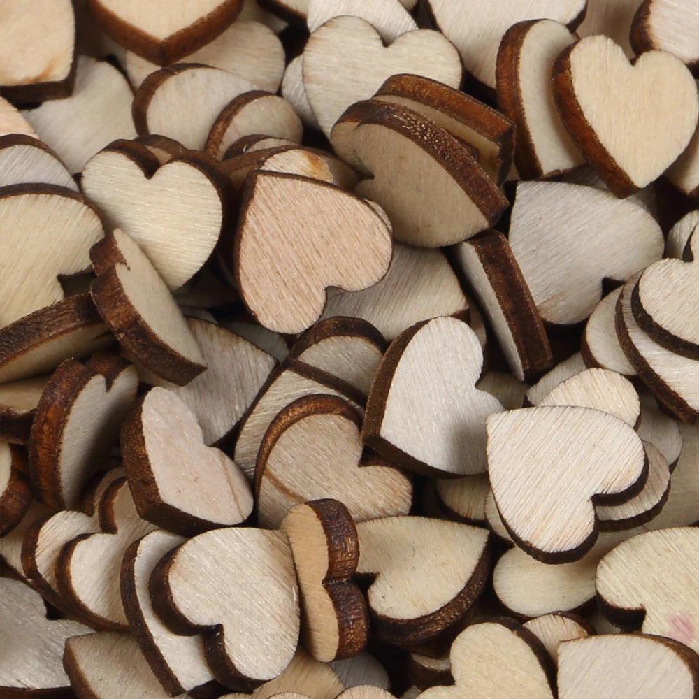 50/100/200Pcs Unfinished Wooden Hearts for Crafts 1-6cm Heart Blank Wood Ornaments Birthday Wedding Party Christmas Decor Zpaxo