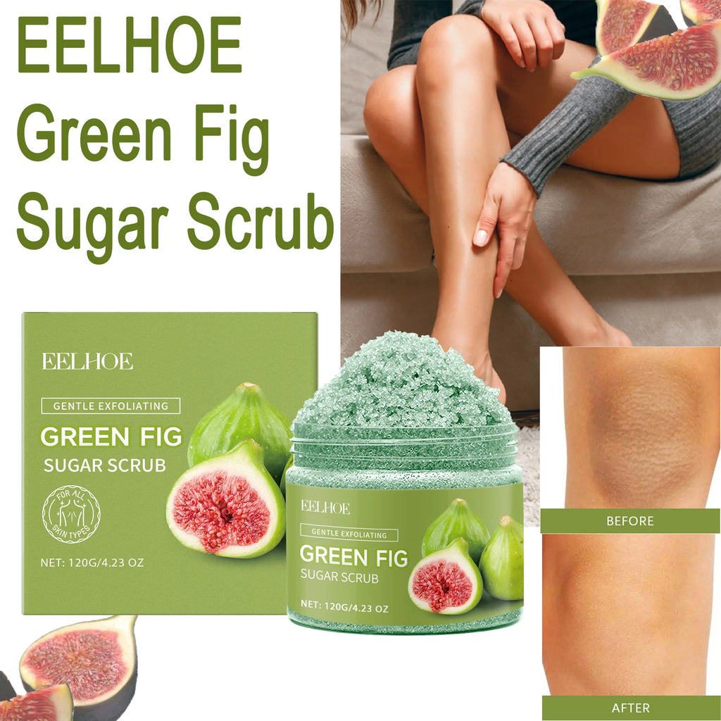 EELHOE Green Fig Sugar Scrub Gentle Exfoliation Smooth Skin Deeply Moisturize Improve Skin Elasticity Fresh Fruity Aroma 120g Zpaxo