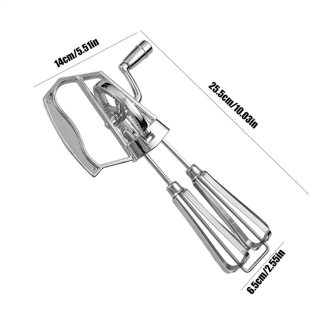 Hand Crank Egg Beater Stainless Steel Whisk Multifunctional