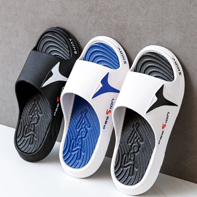 Fashion&sport Men's Slippers PVC Soft Sole Non-slip Slides Casual