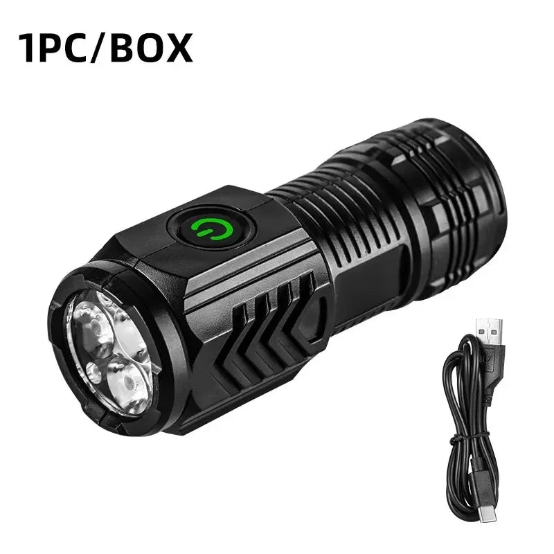 3-Core LED Mini Tactical Flashlight – USB Rechargeable Hat Clip LED Tactical Flashlight Zpaxo S01 black