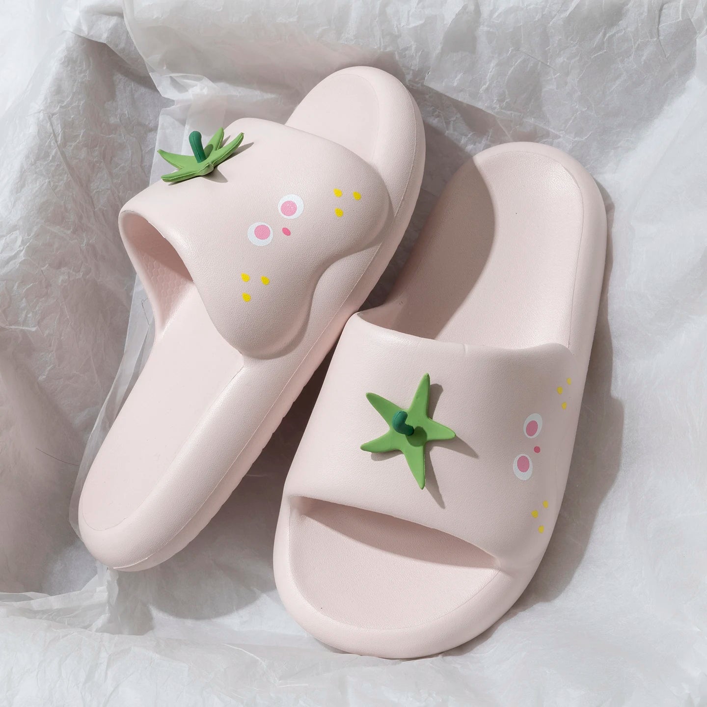 SHAJI Women Cute Pineapple Cloud Slides Summer EVA Thick Sole Non