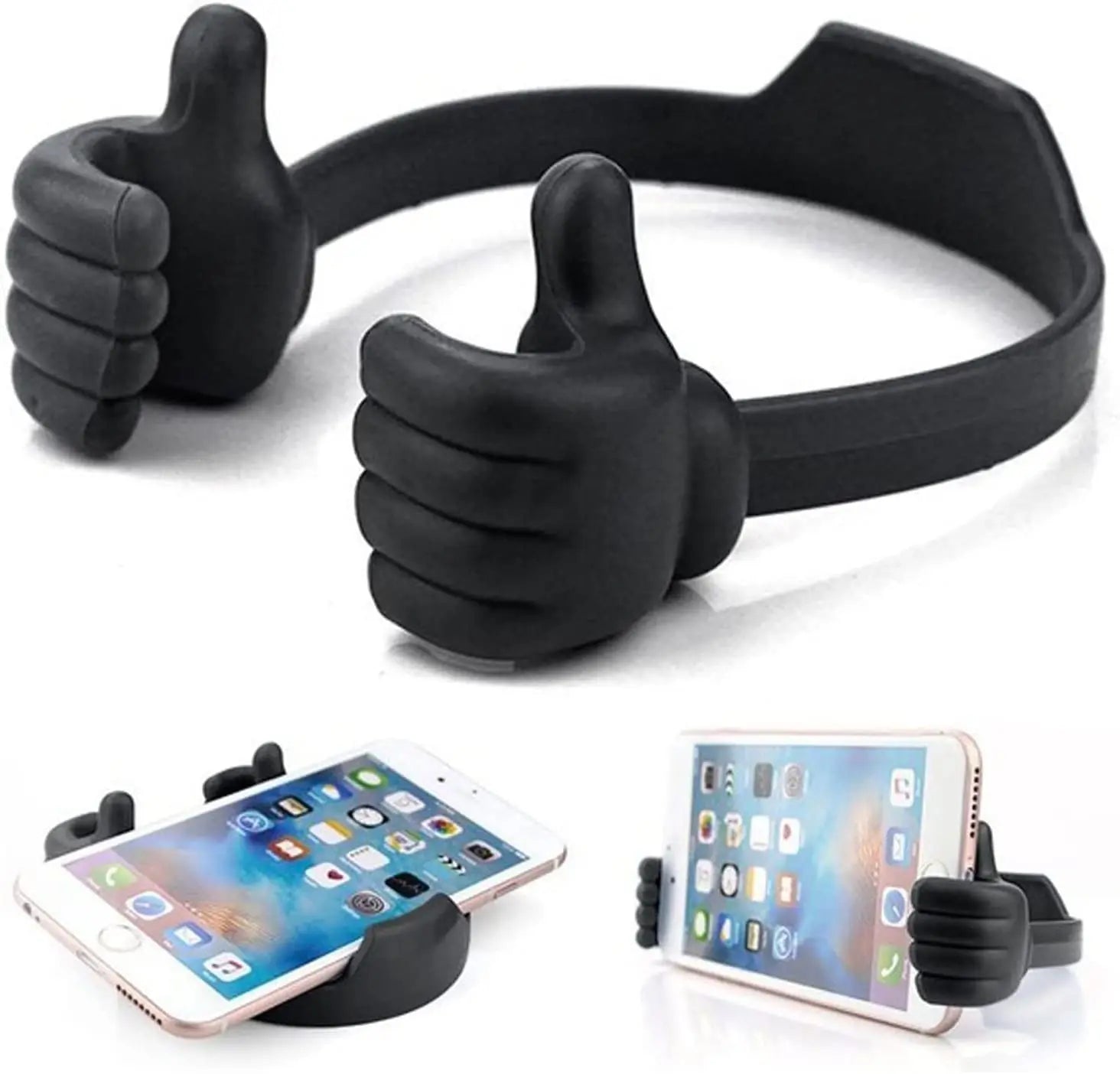 Portable Thumbs Up Mobile Phone Stand Lazy Holder Desk Tablet Bracket Zpaxo Black