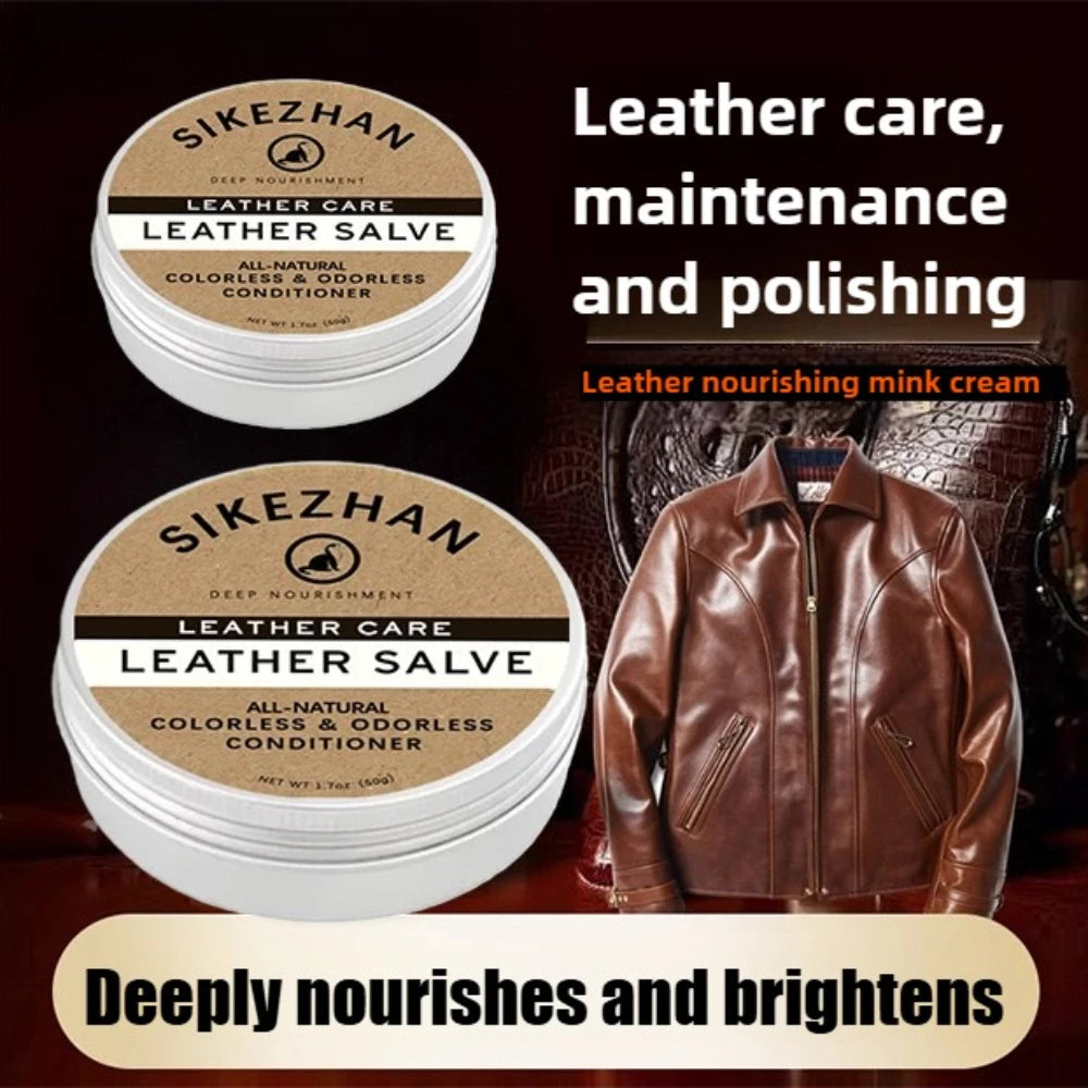 Leather Care Balm Leather Cleaning Cream Leather Care Balm Waterproof Leather Jacket Conditioner for Bags Furniture Shoes Zpaxo