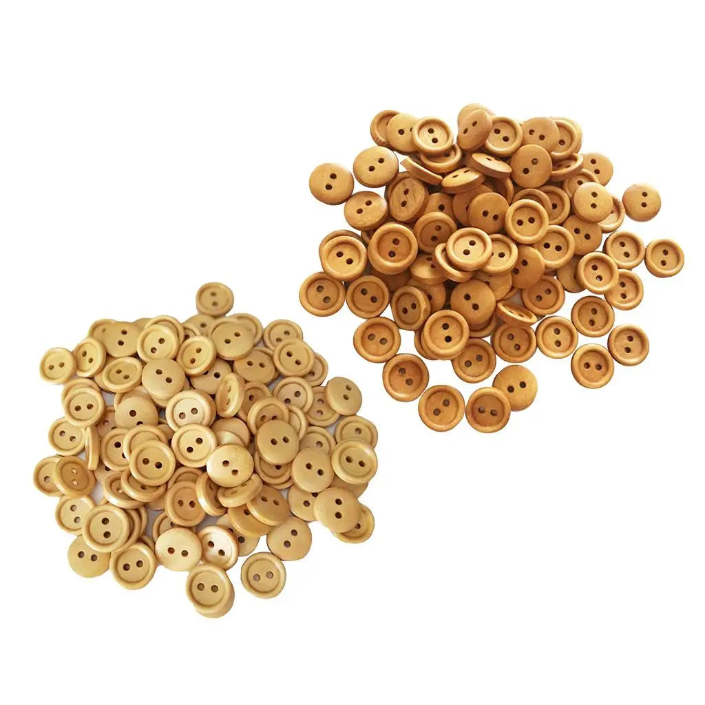 Wood Buttons 13mm 15mm Round Sewing Decorative Buttons for Needlework Clothes and Baby Craft Embellishments DIY Supplies Zpaxo
