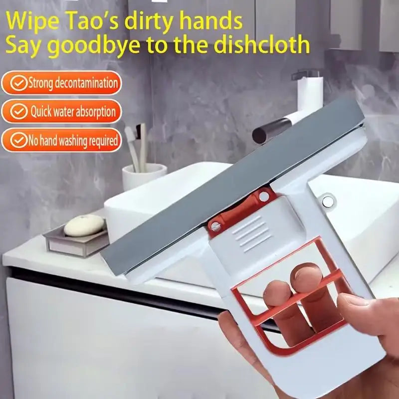 2 sets Mini Handheld Mop – Retractable Sponge, for Dry & Wet Cleaning of Kitchen, Bathroom, Tables, Car Zpaxo