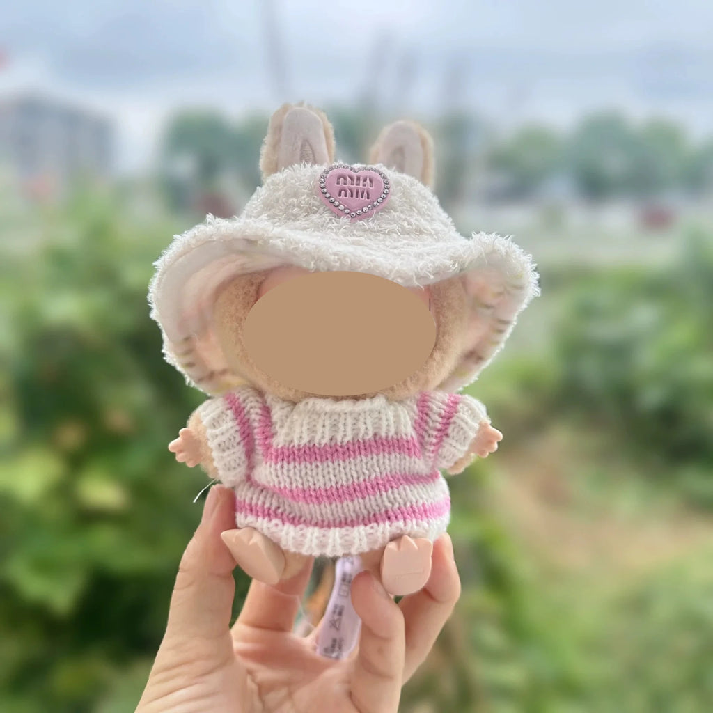 17cm Labubu & K-Pop Idol Mini Plush Doll Clothes Outfit Set Plush Doll Clothes Zpaxo