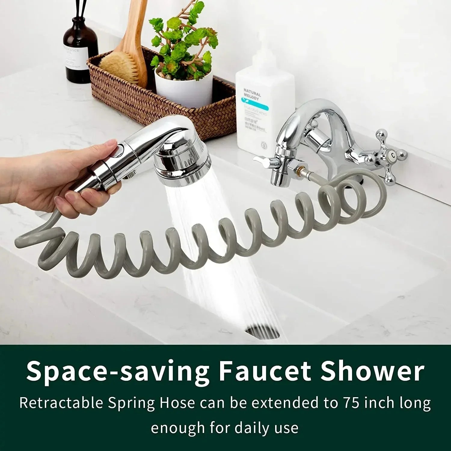 Faucet Extender & External Shower Head Adapter Set Faucet Shower Adapter Zpaxo