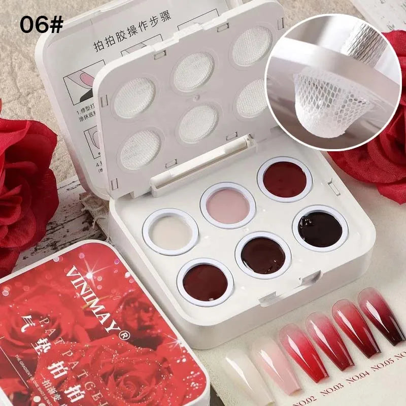 6 Colors Cushion Gradient Painting Gel Colorful Ombre Patting Polish Zpaxo 06