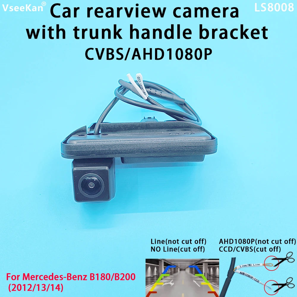 AHD 1080P CVBS Car Rear View Camera Trunk Handle Mercedes Benz E