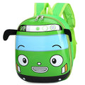 Cute 3D Cartoon Bus Kindergarten Children School Bag Backpack Girls Boys Satchel Zpaxo Green