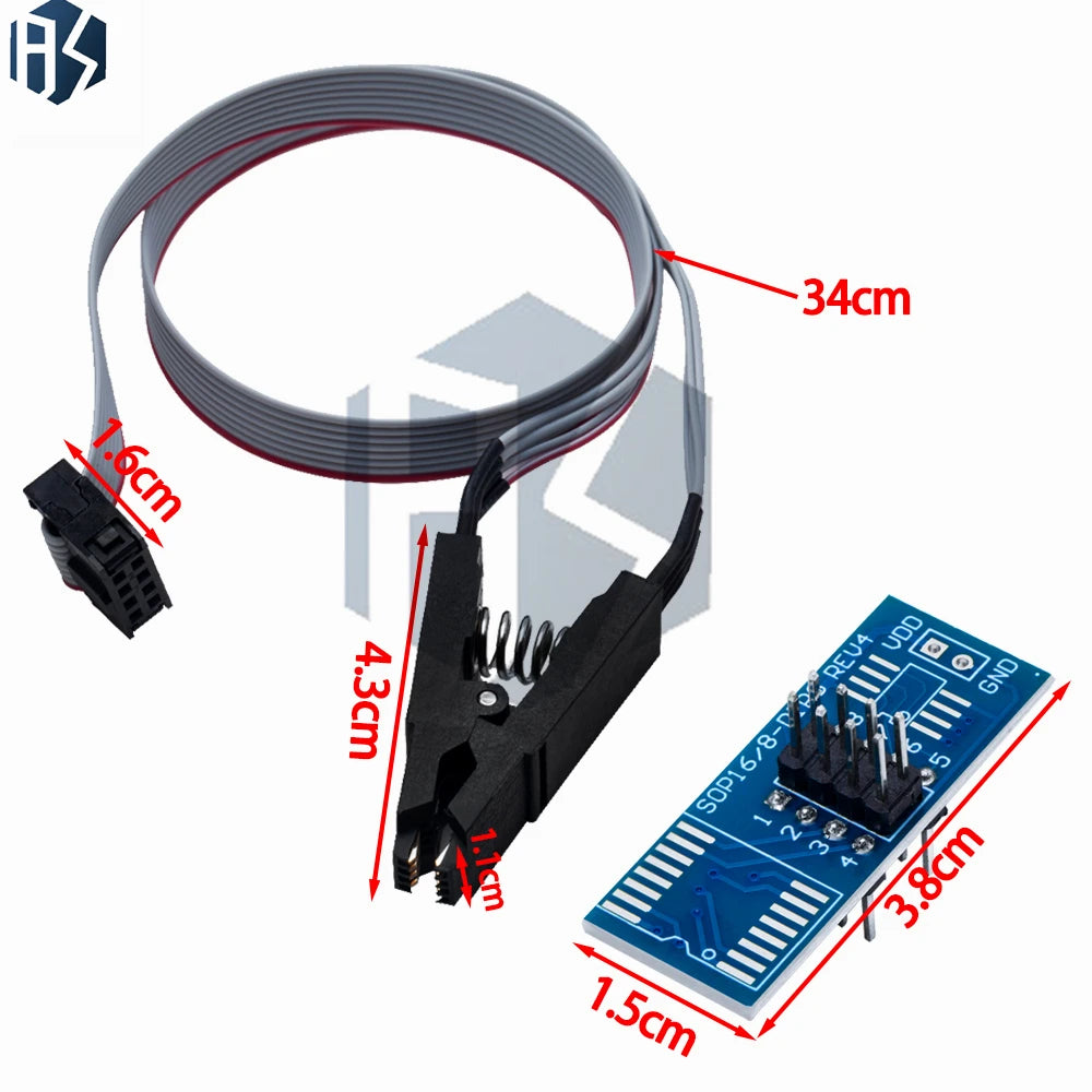 SOIC8 SOP8 Test Clip Gold-plated Spring-loaded 93C46 25C64 24LCxx Zpaxo