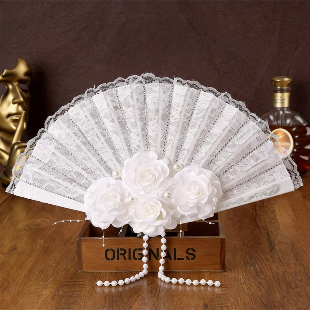 Snow White Feather Floral Fan – Bridal Wedding Decoration
