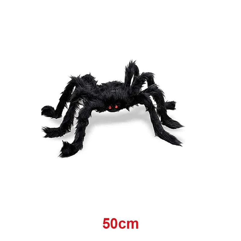 30 90 150 Halloween Giant Spider Big Plush Black Spiders Party Decor