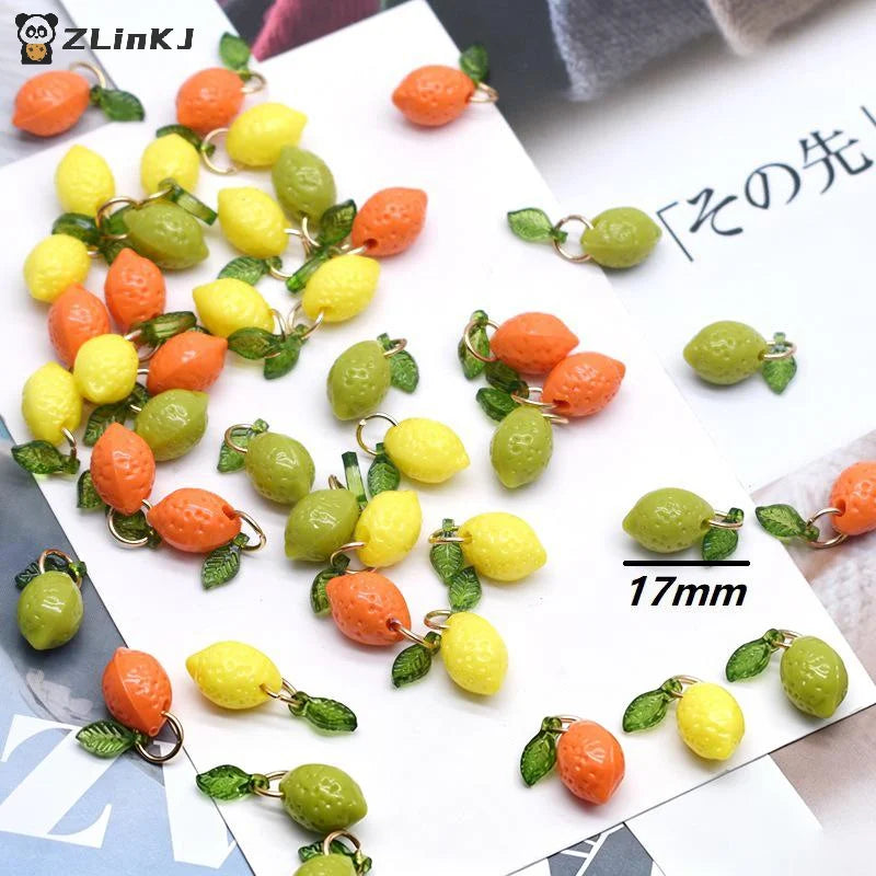 Acrylic Fruit Lemon Pendant DIY Charms Small Charm Handmade Jewelry Zpaxo