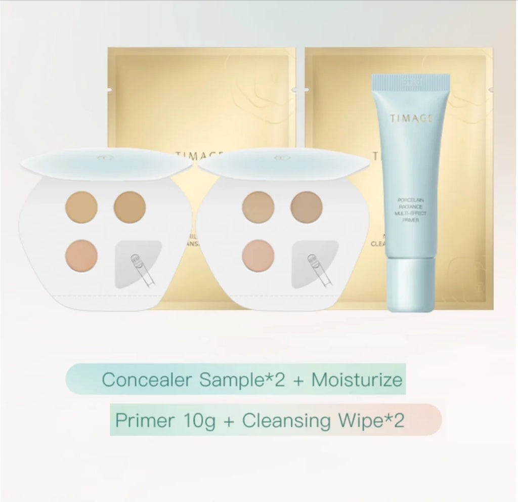 Timage Travel Suit Makeup Primer Concealer Palette Sample Foundation Zpaxo SET A
