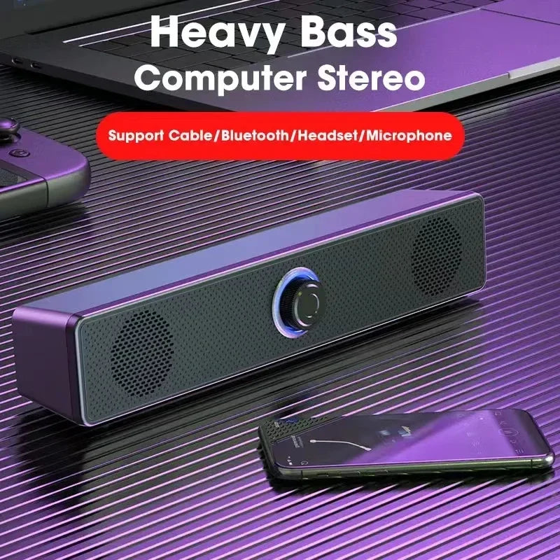 Wired USB Bluetooth Computer Speaker Stereo Subwoofer Soundbar 3D Home Surround Speakers for PC Music Player Wired Loudspeaker Zpaxo