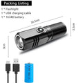 ESMARTER Mini Tactical Flashlight – Zoomable USB Rechargeable LED
