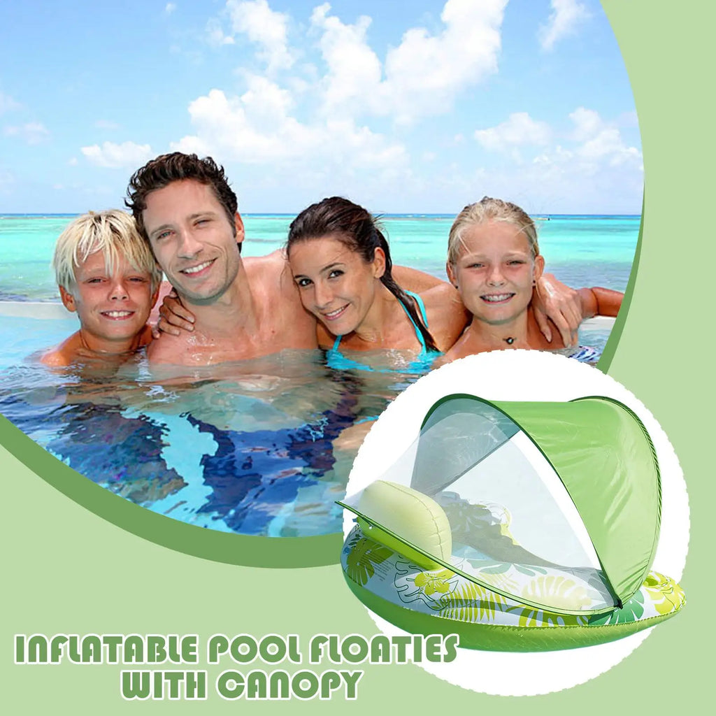 Inflatable Pool Float Detachable Canopy U-shape Lounge Chair Adult