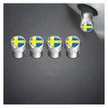 4-Pack National Flag Aluminum Tire Valve Stem Caps | Car & Bike