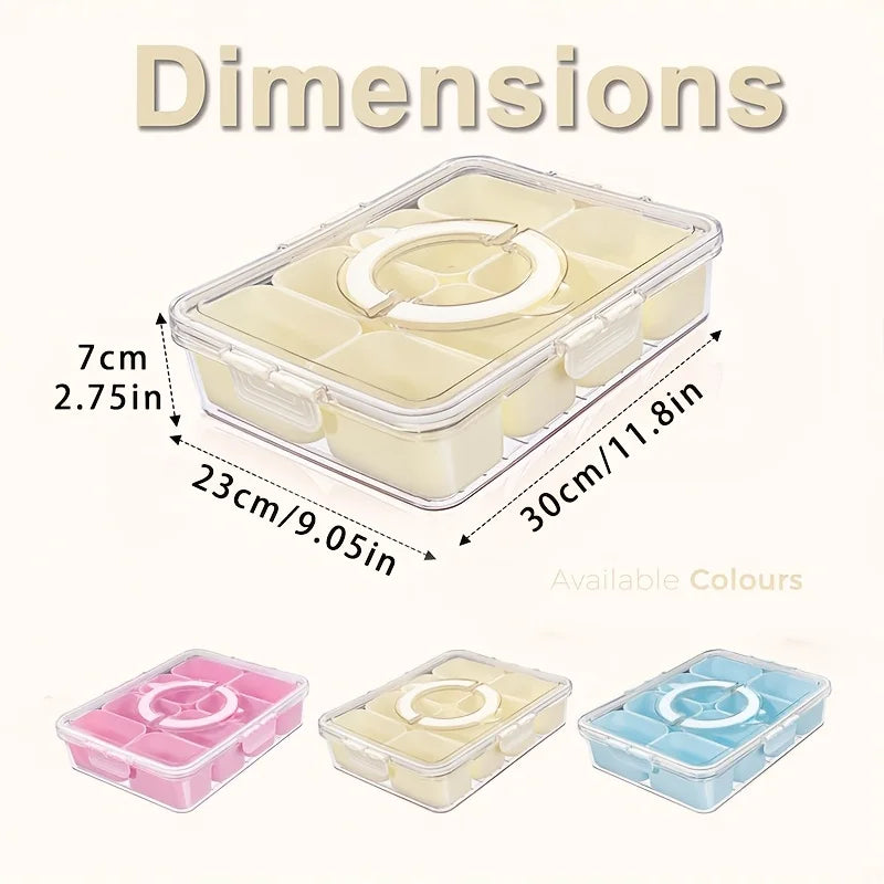 8-Grid Divided Snack Bowl Lid Food-grade PP Material Dishwasher