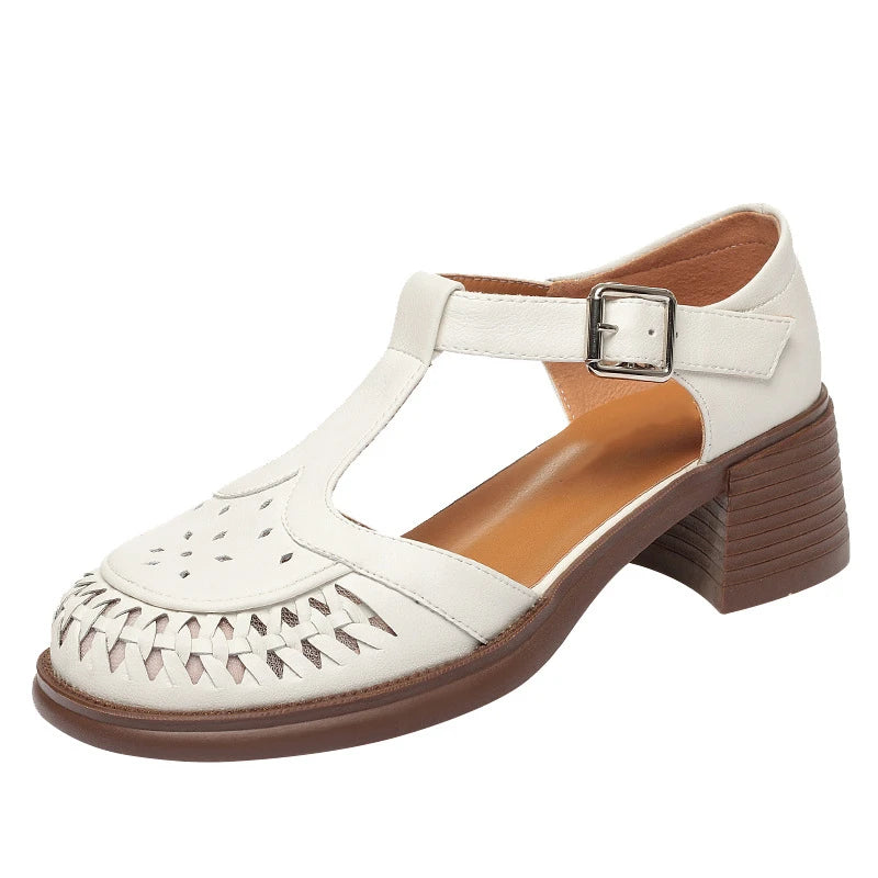 Roman Sandals Summer Shoes Women Bag-toe Hollow Single Woven Pig Cage Zpaxo
