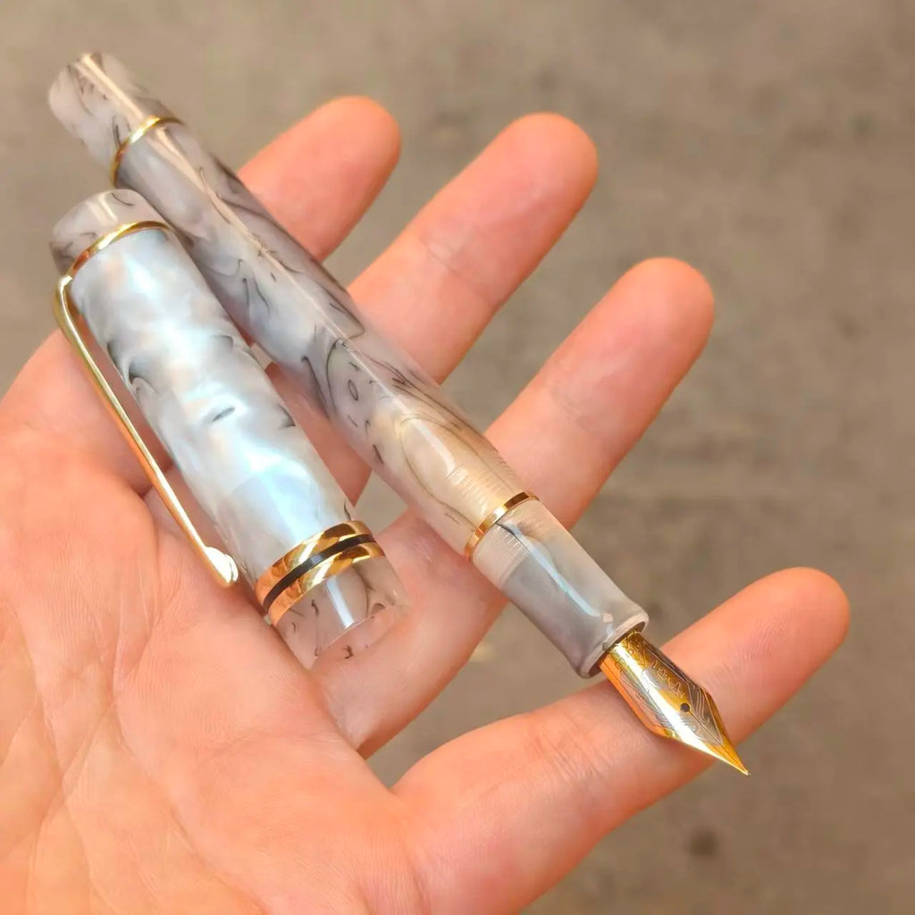 Brand Kaigelu 316 Fountain Pen, White Barrel High-Quality Acrylic Material, Adult Writing Stationery, EF.F/M 0.7mm Nib, Cleara Zpaxo