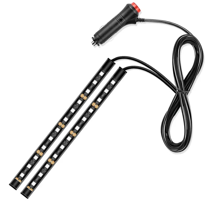 Car Interior LED Decorative Light Bar Ambient USB Cigarette Lighter