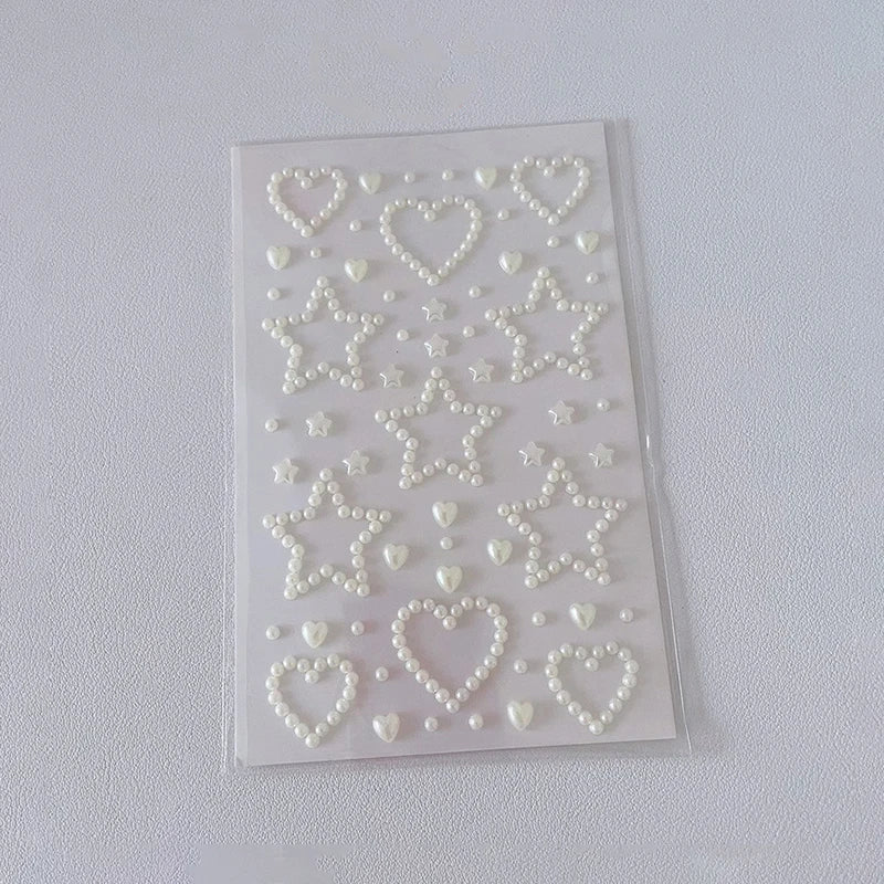 1 2 Sheets Fish Cakes Heart Star Angel Wings Sparkly Rhinestone Zpaxo White Heart-1PCS