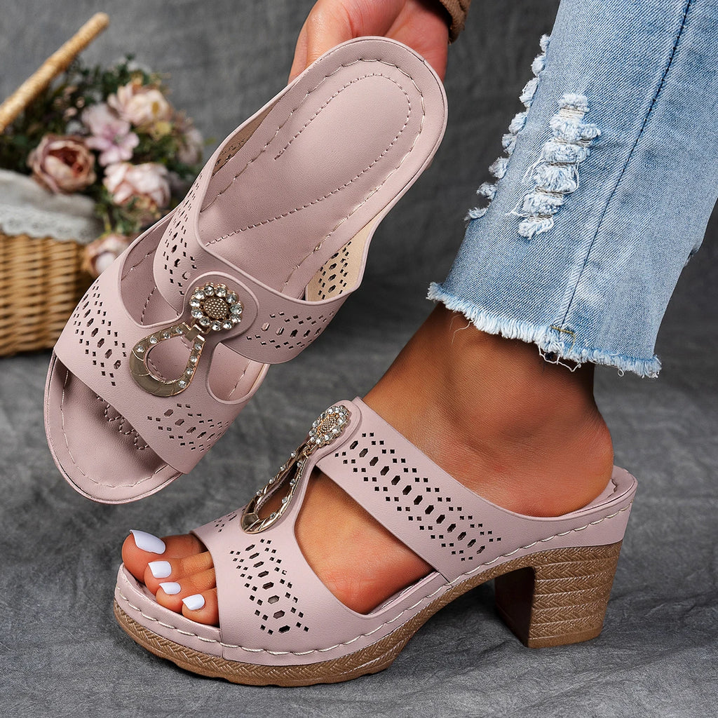 Women Sandals Peep Toe Heels Sandals Trend Summer Shoes Woman Lightweight Heeled Slippers Summer Footwear Luxury Platform Shoes Zpaxo Pink 39