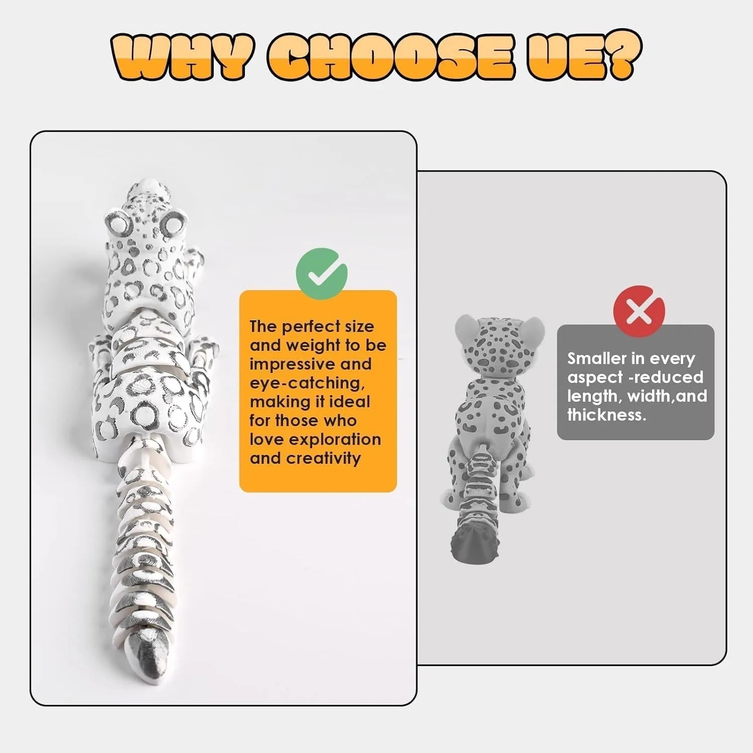 3D Printed Animal 8 3 Snow Leopard Stress Relief Animals Figurines