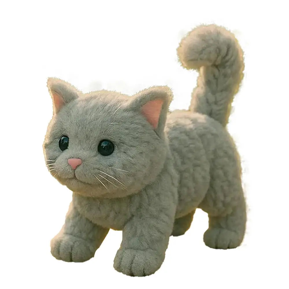 Realistic Robot Cat Realistic Cat Stuffed Animal Cute Animals Toys For Daughter Girls Boys Son Mother's Day Thanksgiving Zpaxo GRAY United States