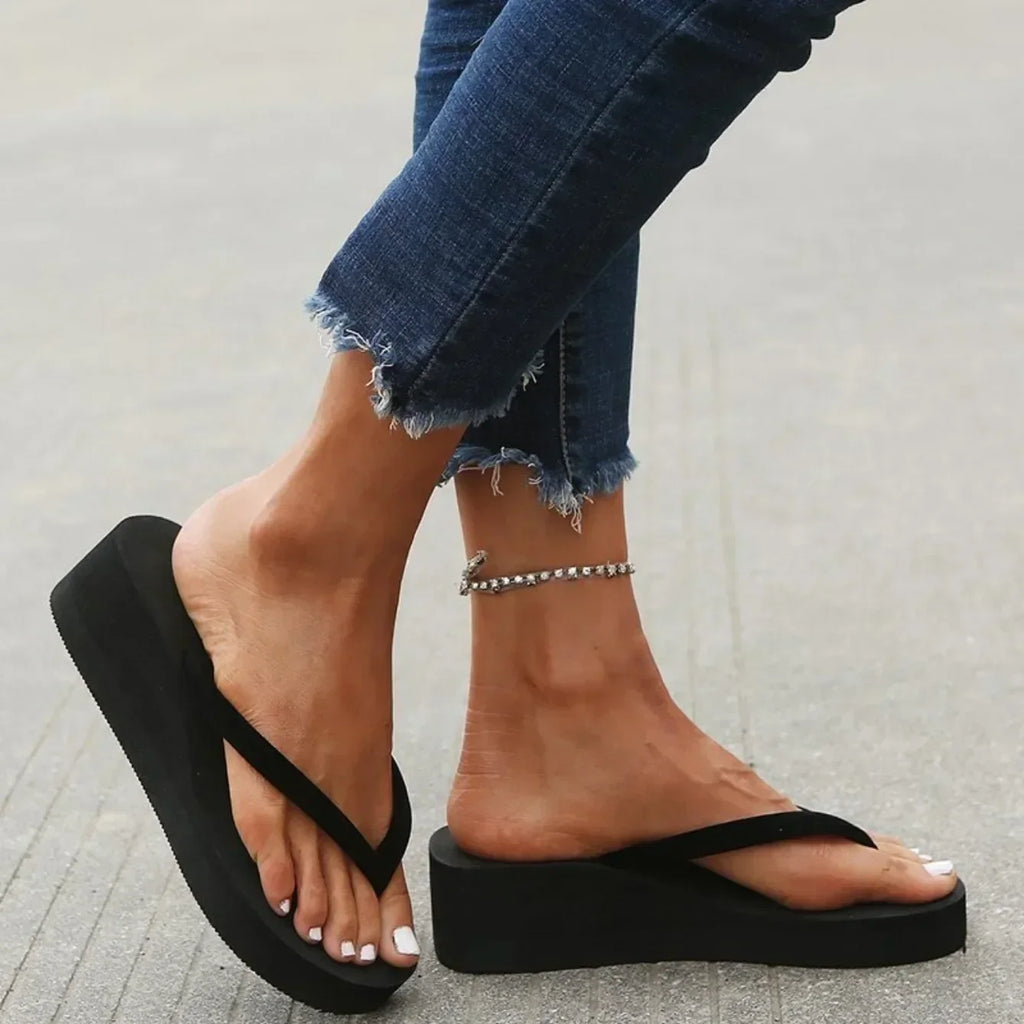 Slippers Summer Shoes Women Wedges Sandals Slides Beach Home Flip