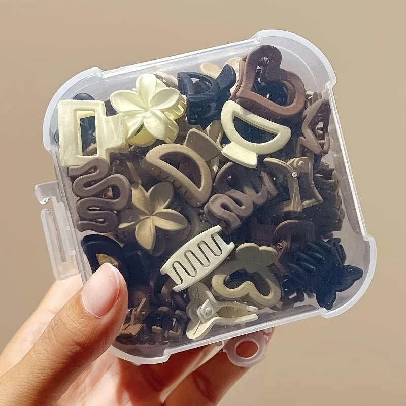 Mini Hair Clips Set 10/20/30pcs – Beige Neutral Mixed Styles