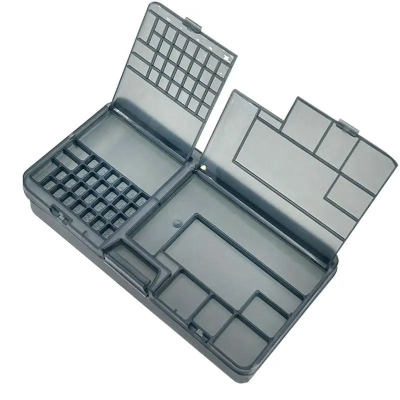 Double Layer Electronic Component Storage Box | Multi-Grid Organizer