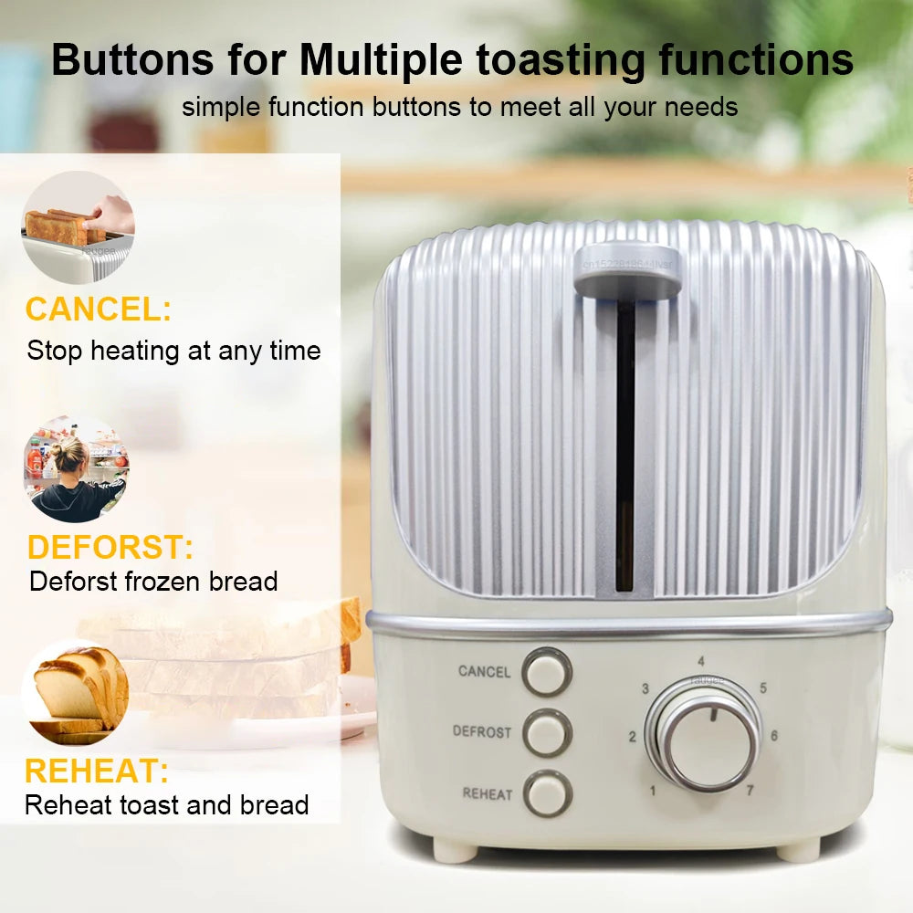 Toaster 2 Slice Extra Wide Slots Bagels Breads 7 Browning Settings