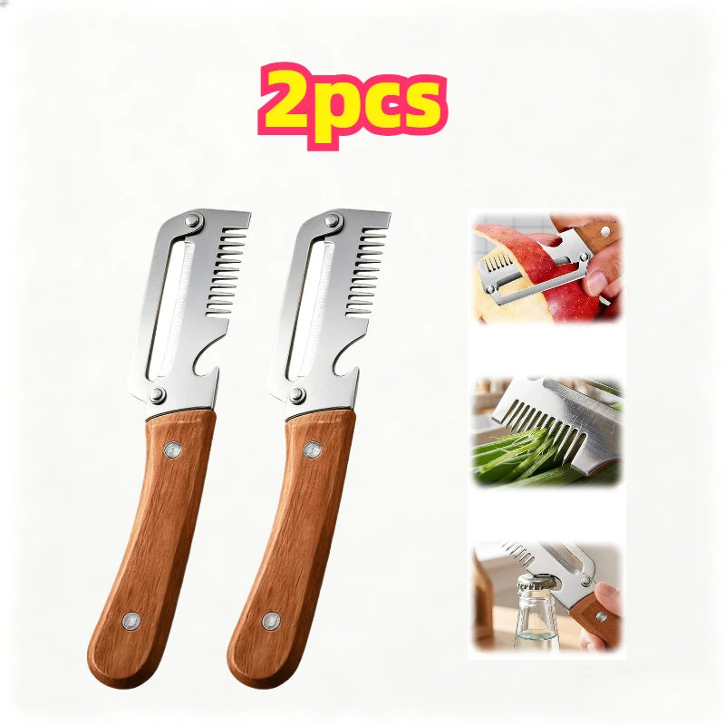 Knife for Cutting Cabbage Kitchen Fruit Processing Tool Peeler Stainless Steel Paring Knife Portable Gadget for Daily Cooking Zpaxo wood Slicer-2PCS