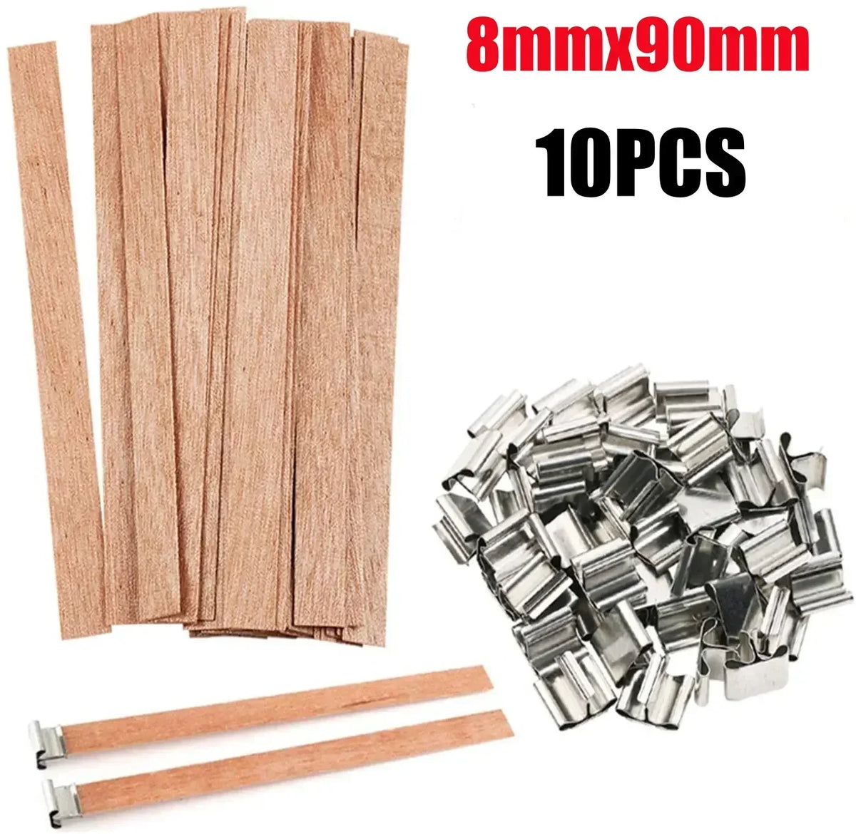 Handmade Soy Wax Candles Wooden Wicks DIY Aromatic Single Wick Design Zpaxo S-10PCS