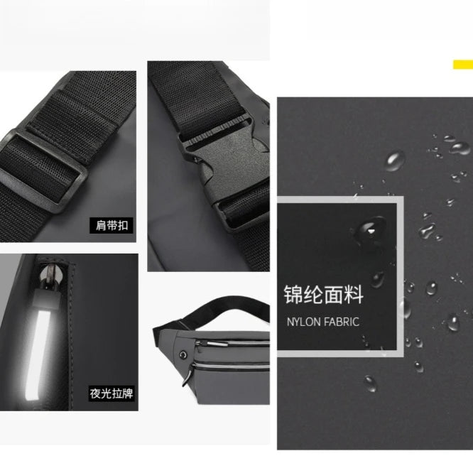 Bag for Men Chest Bag Simple Waist Bag Casual Crossbody Men's Cell Phone Bags Gray Shoulder Bag Multi Use Business Coin Purse Zpaxo