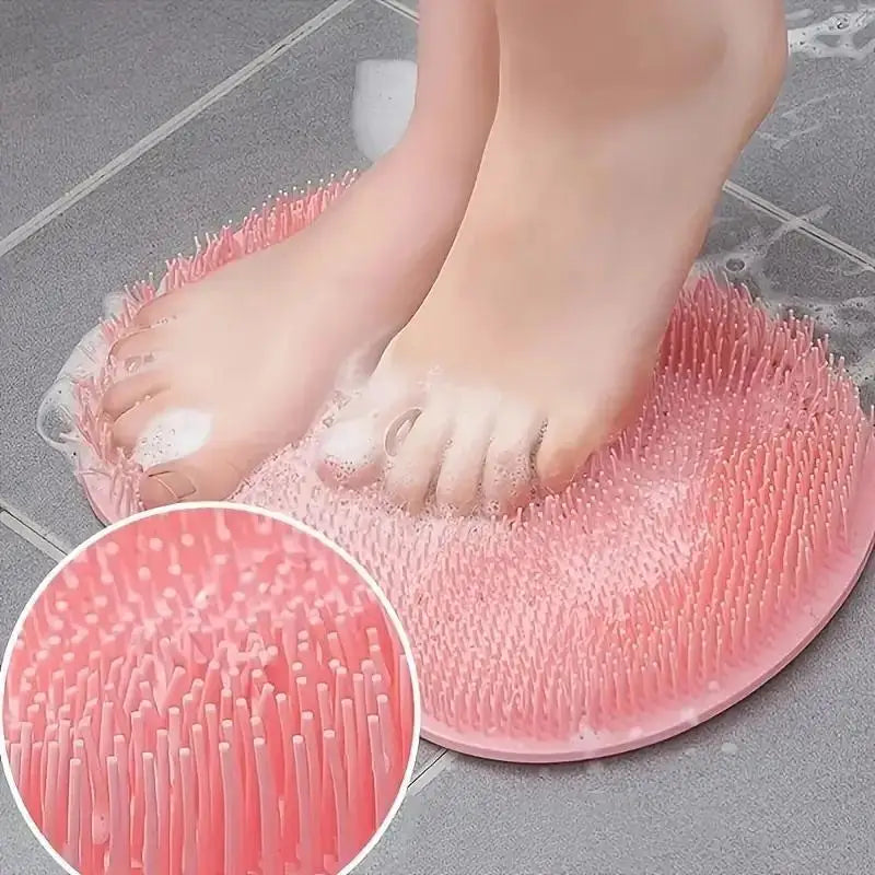 Silicone Bath Massage Pad Wall Mounted Back Scrubber Foot Massager
