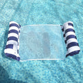 Foldable Striped Inflatable Lounge Chair, Suitable For Swimming Pool Parties And Beach Leisure Floating Beds With Net Backrest Zpaxo dark blue
