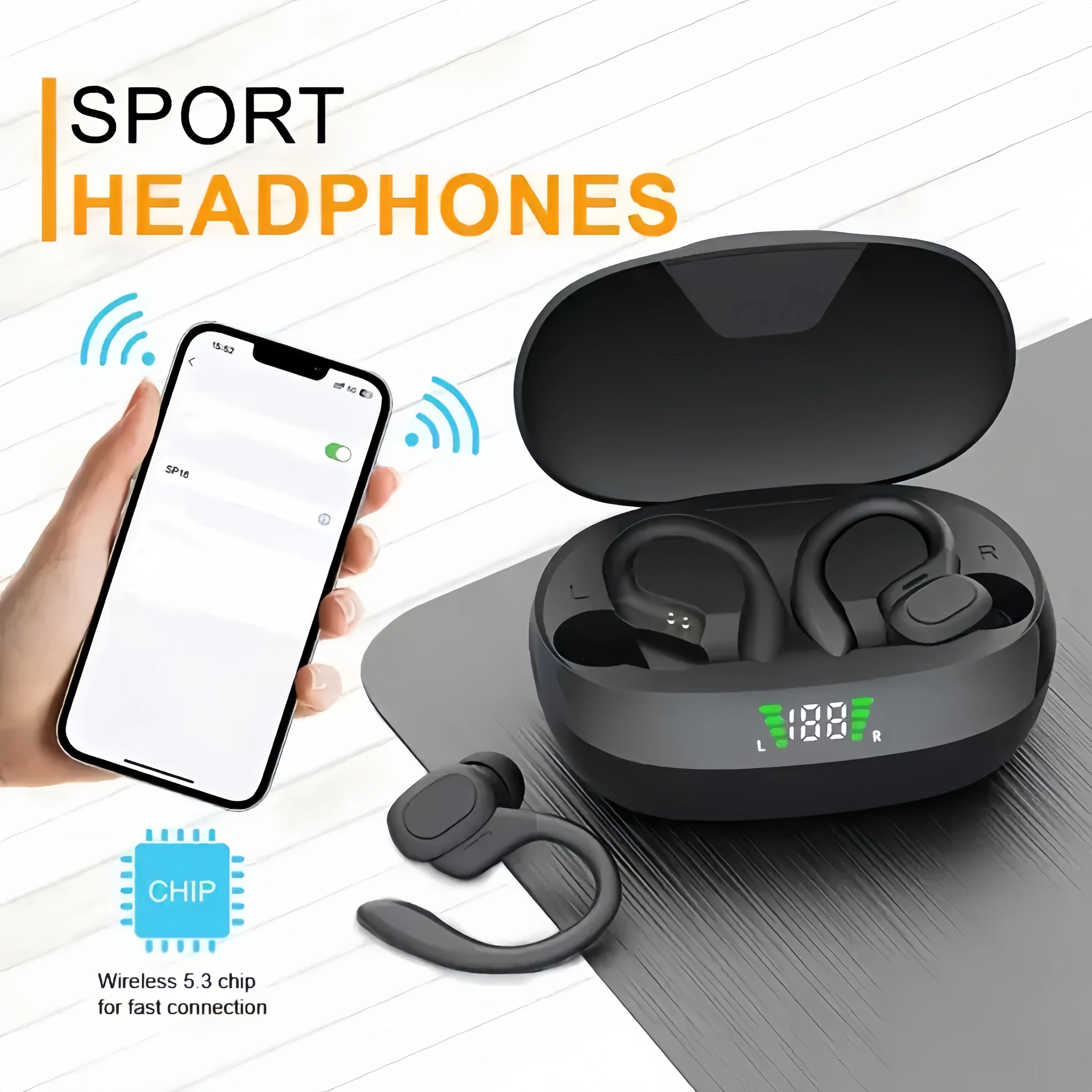 True Wireless Earbuds Tws Headphones Microphone Sports Ear Clip