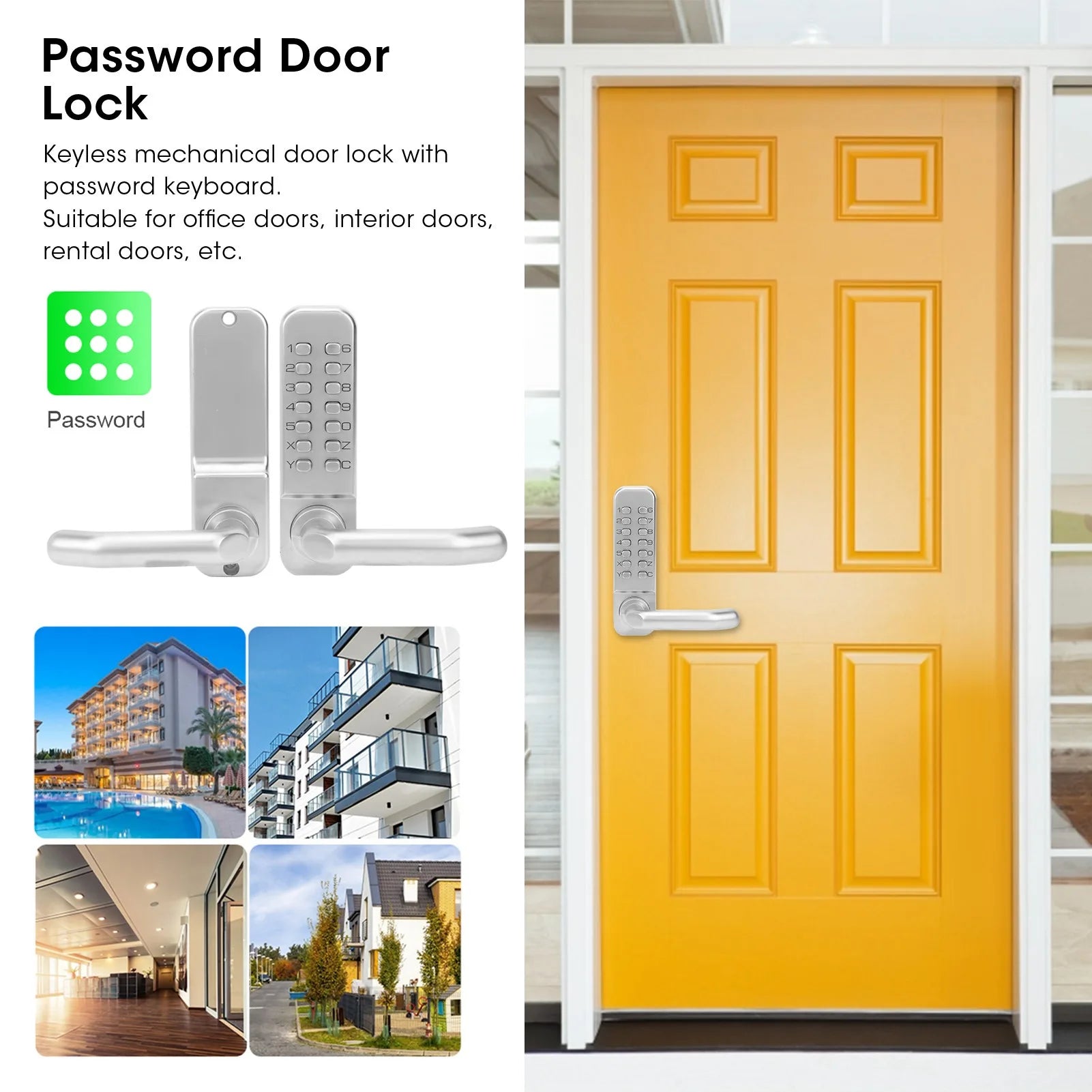 Home Security Device Keyless Entry Smart Mechanical Door Lock Digital
